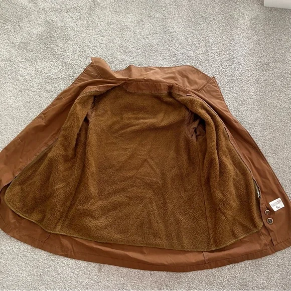 Vintage Sears Button Tan Coat w Removable Lining - Picture 6 of 10